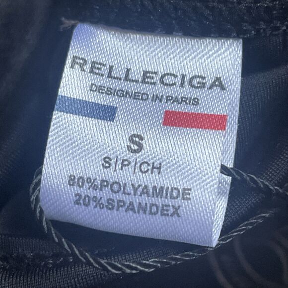 Relleciga Swim Women's Padded Polka Dot Neck Tie Bikini Top Size Small NWT Black - Picture 11 of 11